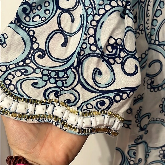 Lilly Pulitzer Blue and White Paisley Sheath Dress Size XS - Picture 9 of 9